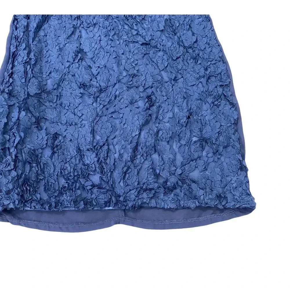 Ya Los Angeles Blue Dress Womens Large Layered Dress Ruffling Texture - Picture 3 of 11